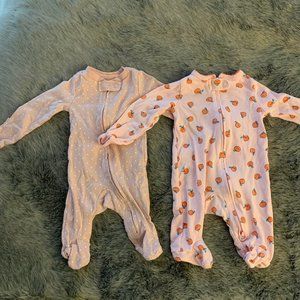 Baby Girl 2-Way Zip Footed Sleep & Play Set/2